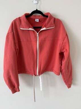 80. | Smash + Tess | Cropped Zip hoodie | Coral | L |